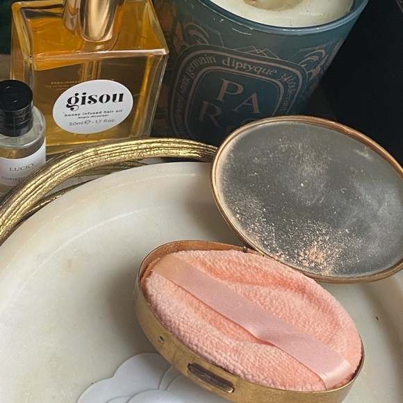 Mother of Pearl antique powder box WITH original powder inside - Picture 9 of 13